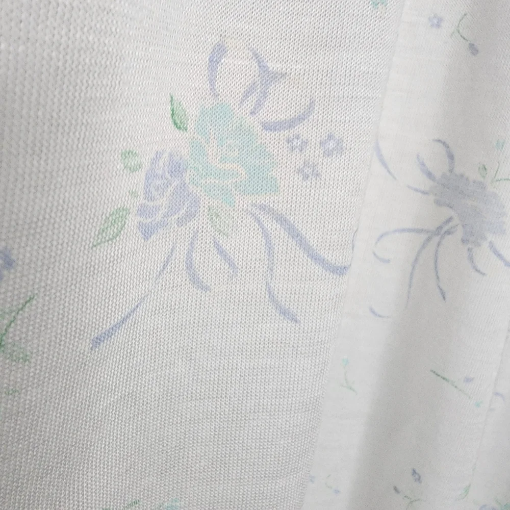 Vintage Granny Nighty Baby Blue Floral White Lace‎ Trim Nightgown - Picture 3 of 6